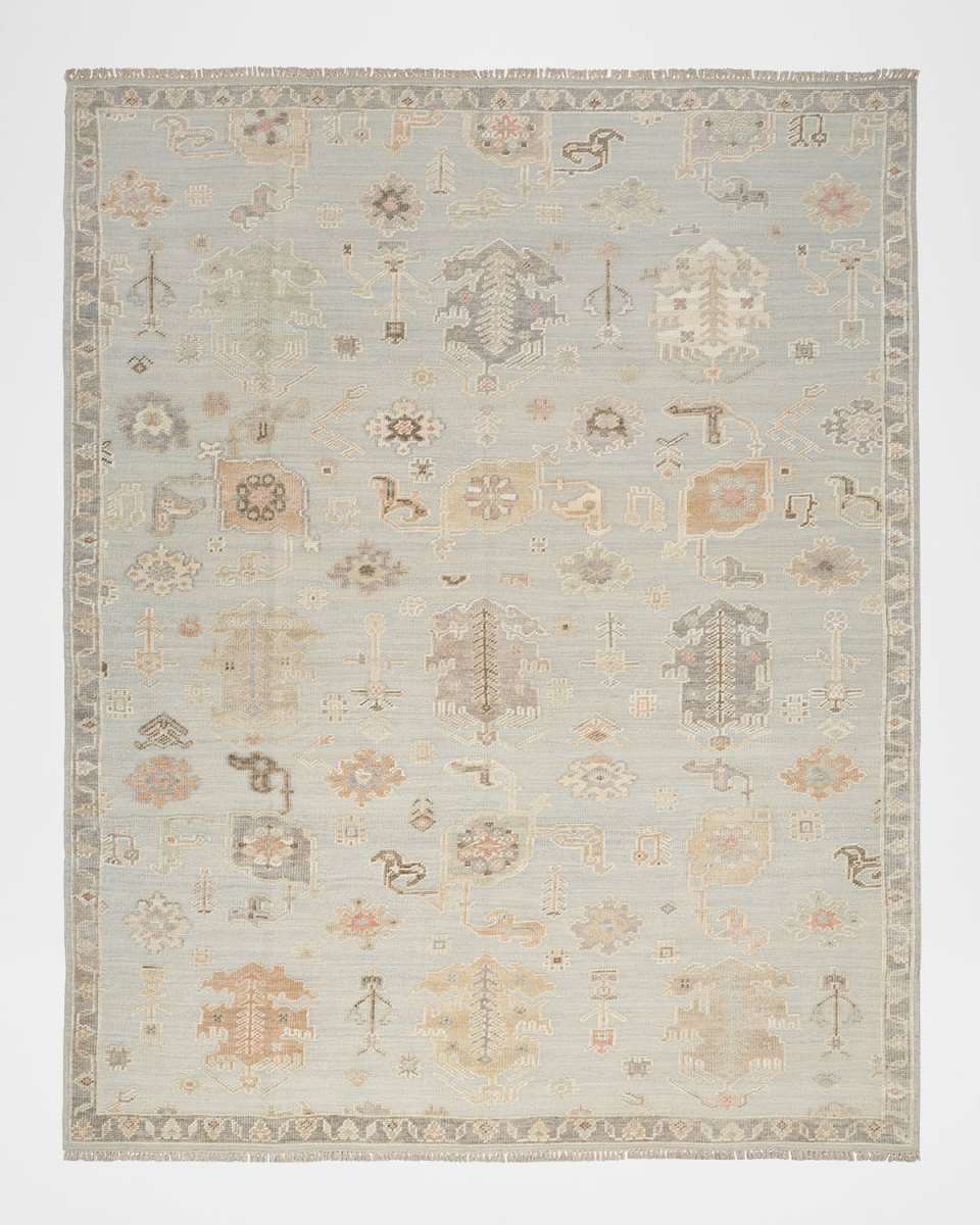 Whispers Light Blue Hand-Knotted Rug, 9' x 12'